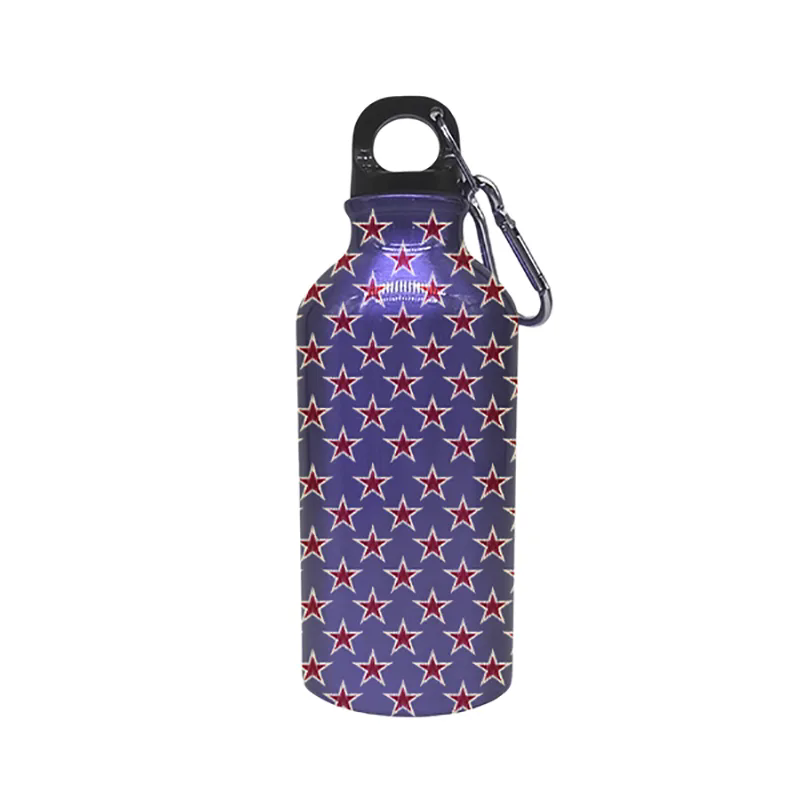 Red and Purple Star Patterned Stainless Steel Sports Bottle