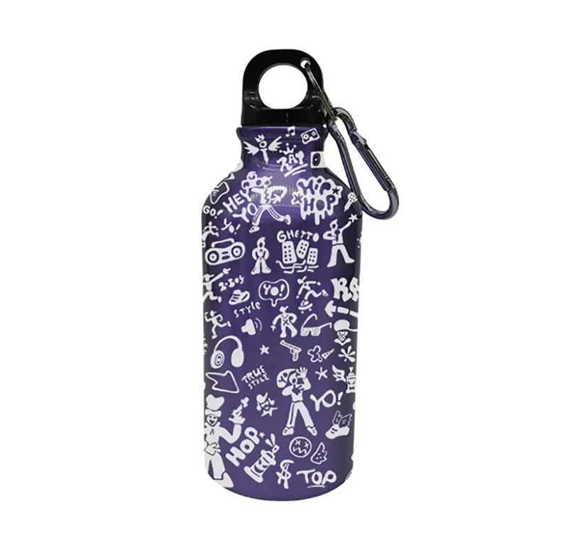 Borraccia sportiva in acciaio inossidabile viola Graffiti Street Art